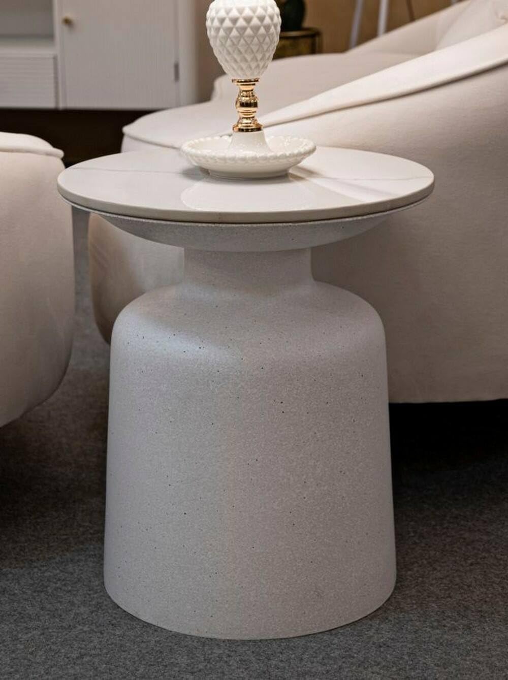 Dmora Tavolino da Salotto Rakaia 40x40 h47 cm, Bianco