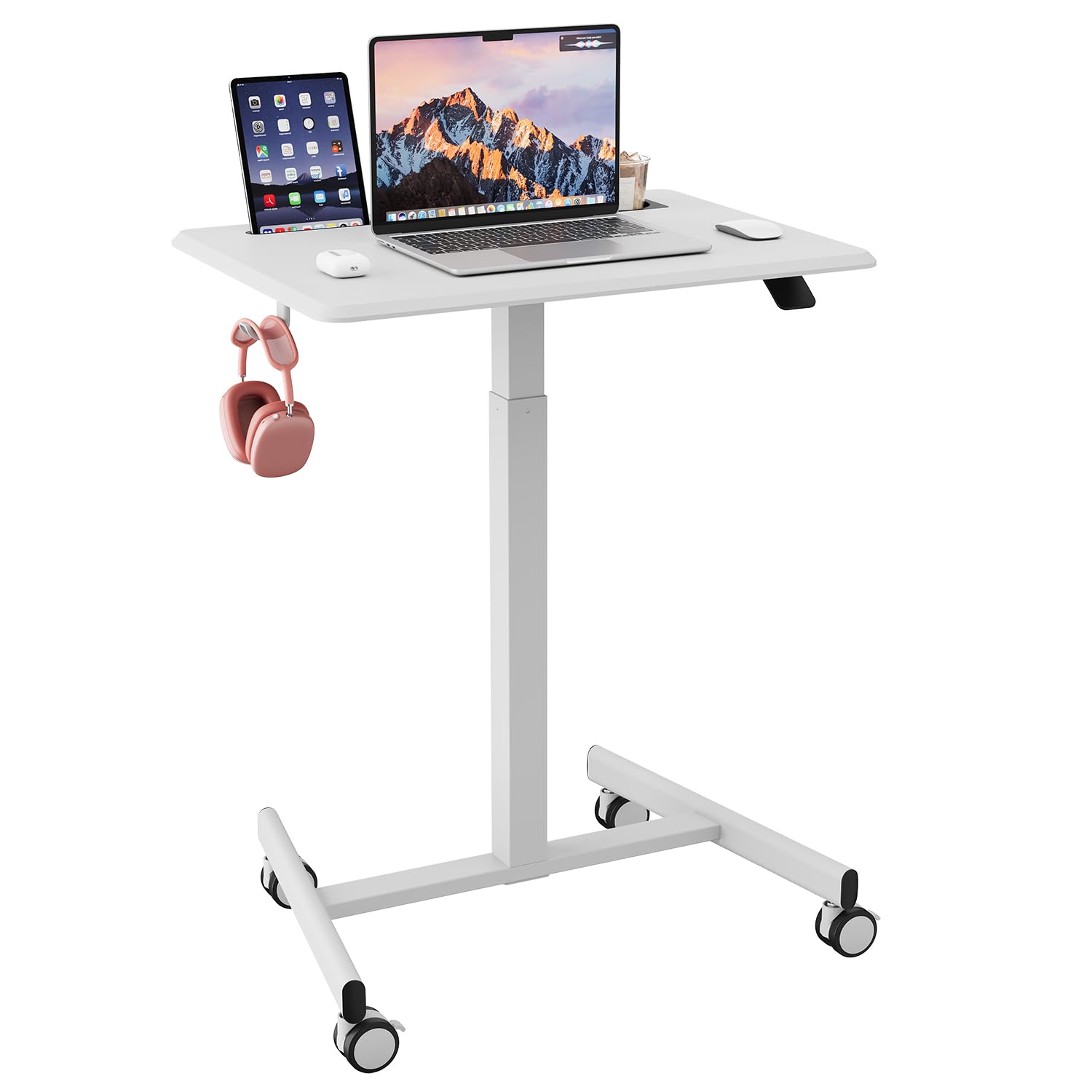 Jummico Scrivania Regolabile in Altezza 65x48cm, Bianco