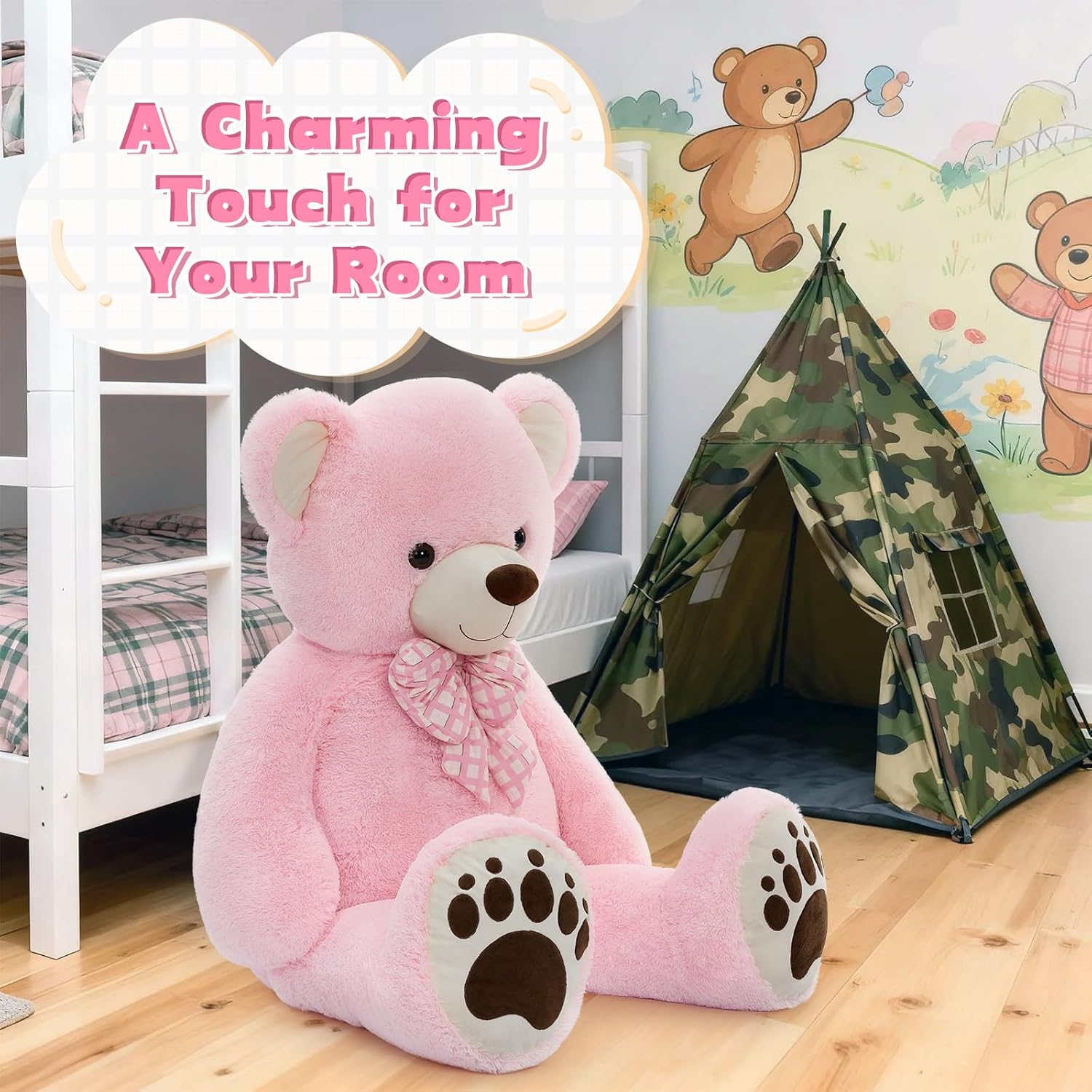 MorisMos Orso Peluche Gigante Rosa 150cm - immagine 7