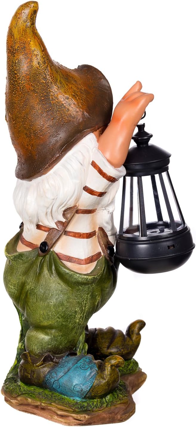 Statuetta Nano da Giardino con Lampada Solare LED 38cm - immagine 2