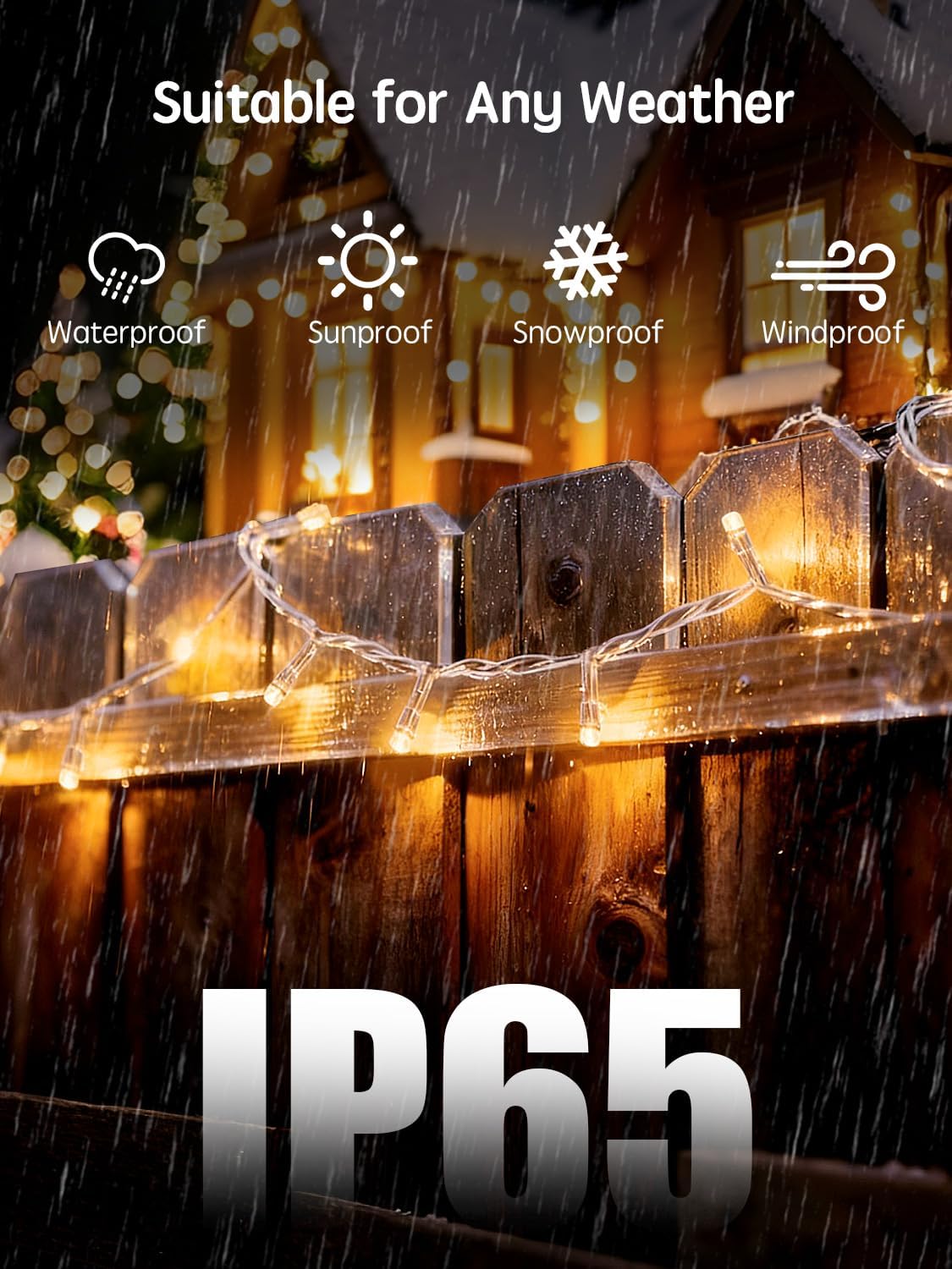 Luci Natale Esterno 105M 1000 LED IP65 Bianco Caldo - immagine 2