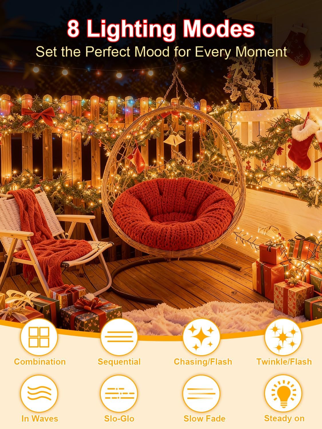 Luci Natale Esterno 105M 1000 LED IP65 Bianco Caldo - immagine 3