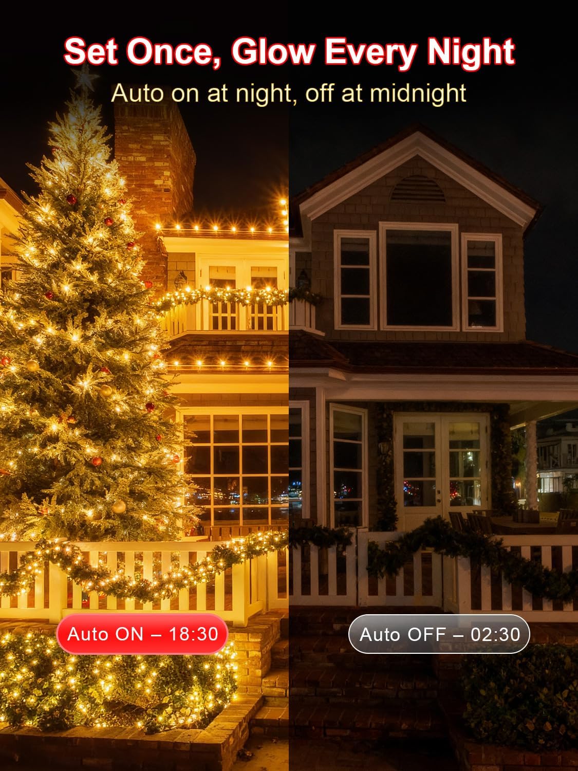 Luci Natale Esterno 105M 1000 LED IP65 Bianco Caldo - immagine 4