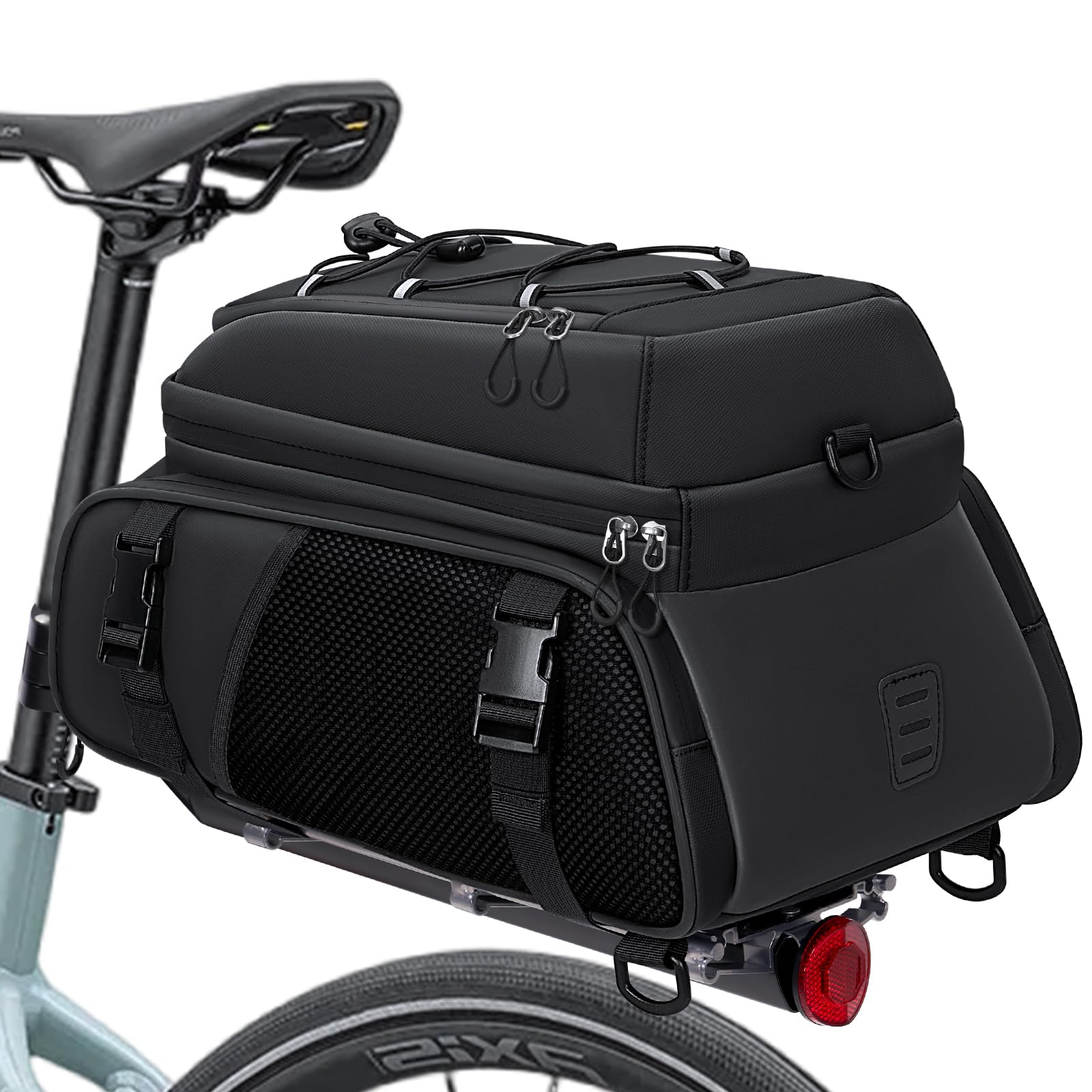 Rainsmore Borsa Bici Posteriore 3 in 1 15L, Nero