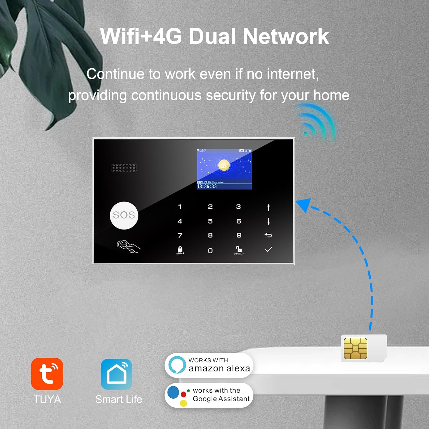 Tugard Allarme Domestico Wireless WiFi GSM 4G, 20 Pezzi - immagine 2