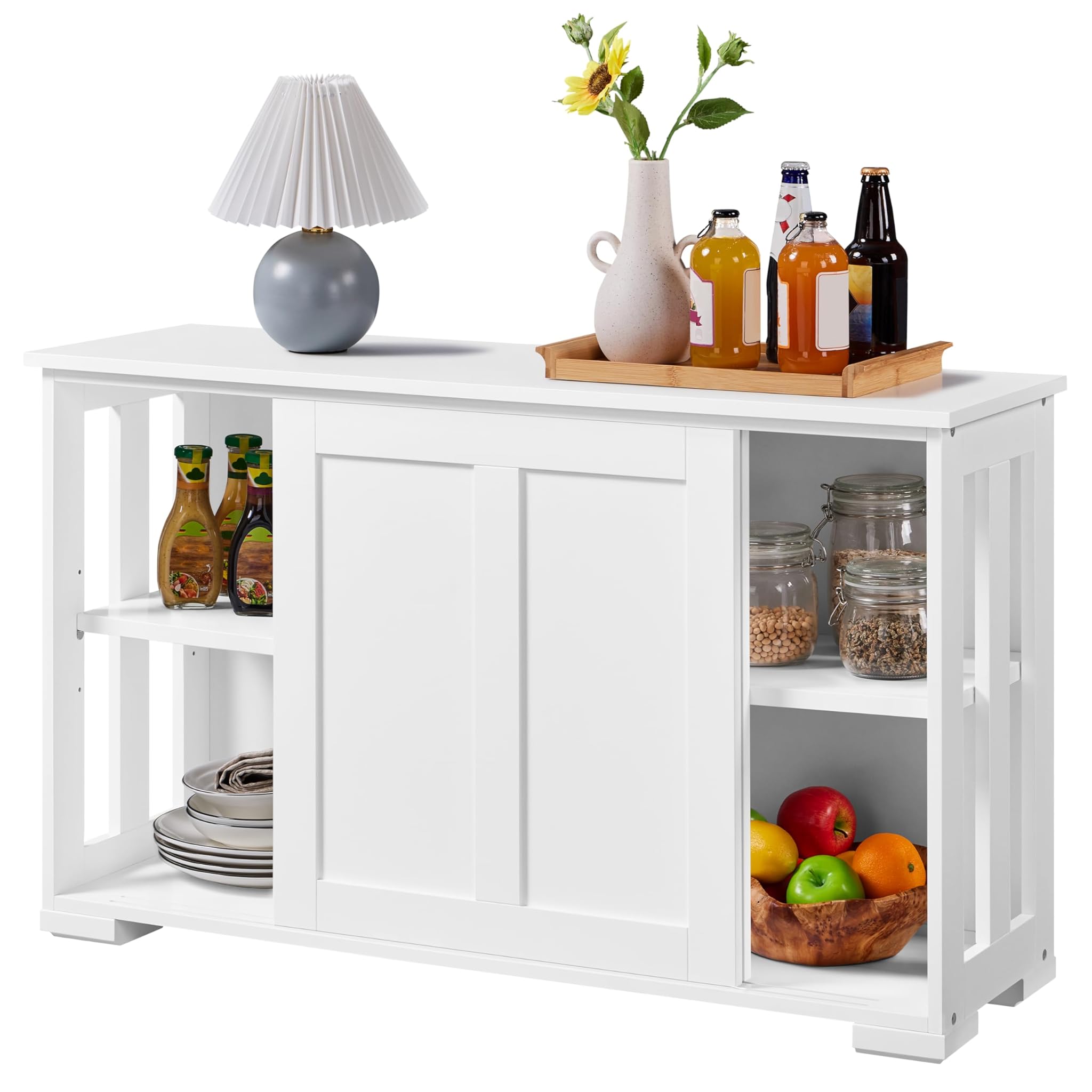 Yaheetech Credenza Mobile Cucina Bianco 106,7 cm