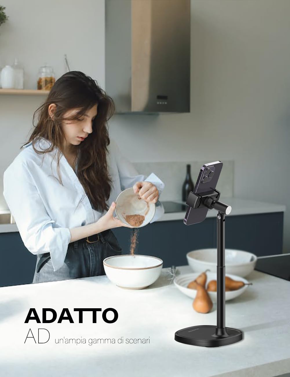 Pujudoda Supporto Telefono Regolabile per Scrivania - immagine 2