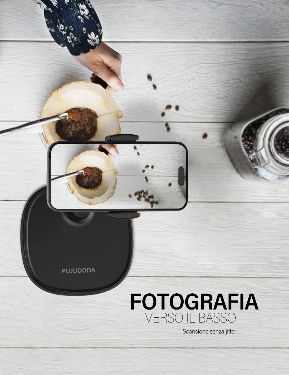 Pujudoda Supporto Telefono Regolabile per Scrivania - immagine 3