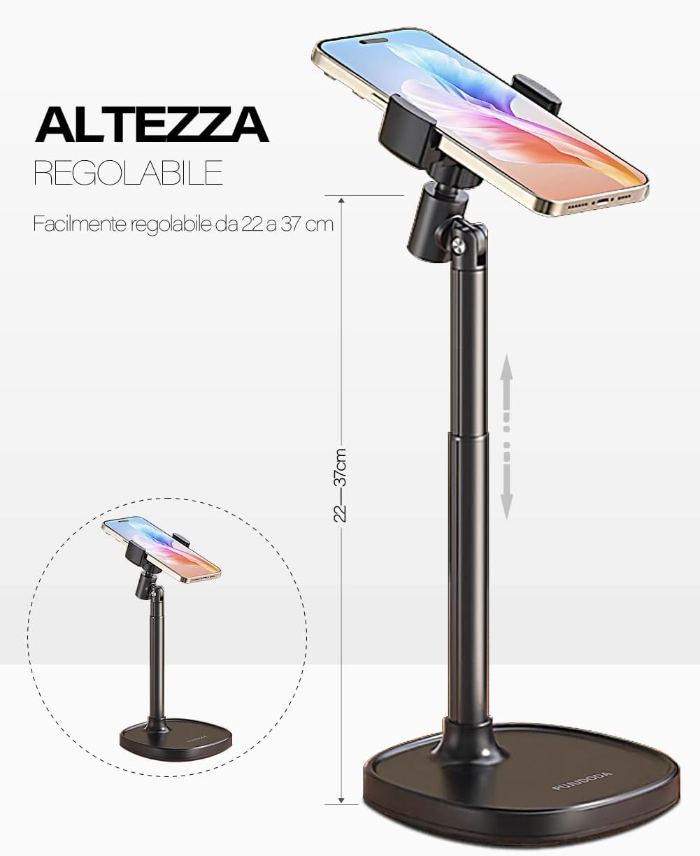 Pujudoda Supporto Telefono Regolabile per Scrivania - immagine 5