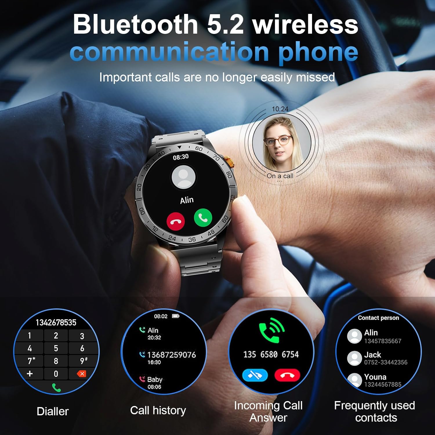 Smartwatch Uomo 1,43" AMOLED con Funzione Chiamata - immagine 2