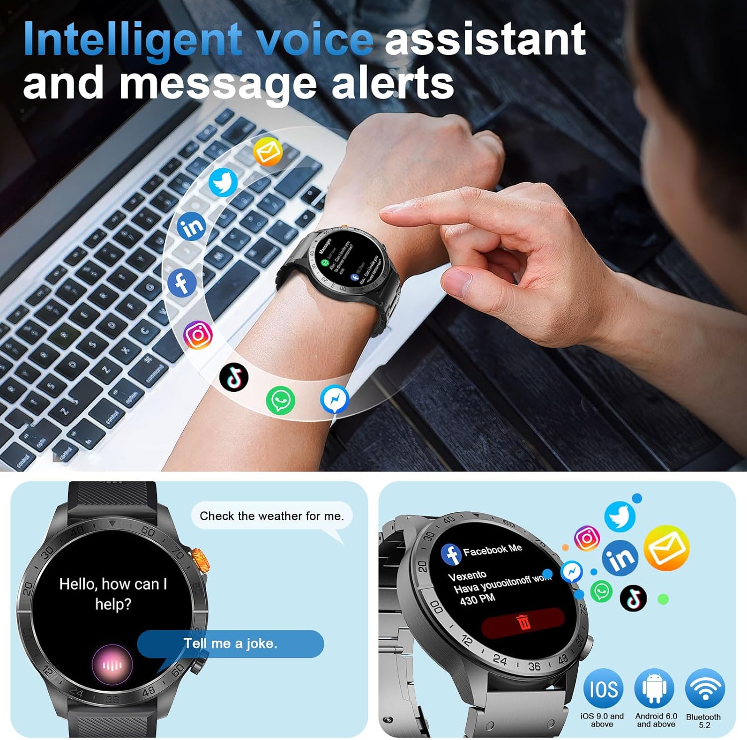 Smartwatch Uomo 1,43" AMOLED con Funzione Chiamata - immagine 3