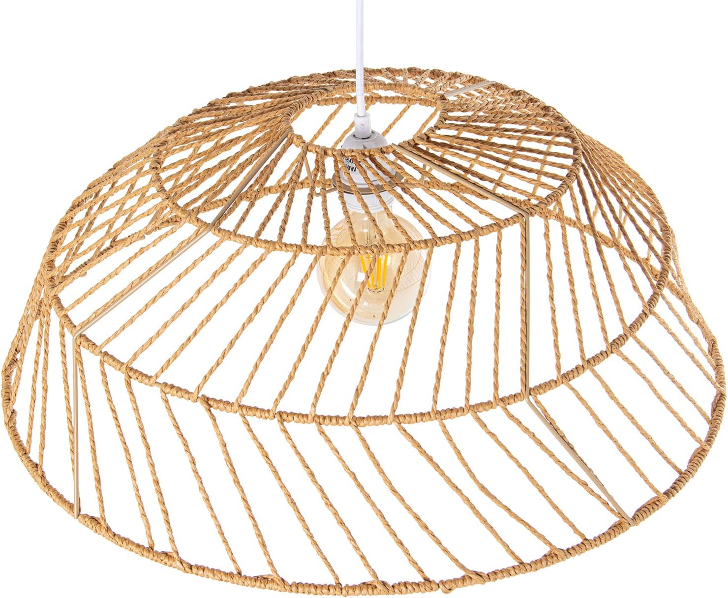 LÁMPARA TECHO CUERDA/METAL +90537 1XE27 MAX60W NO INCLUIDA_60X60X24CM