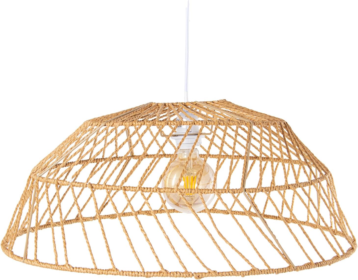 LÁMPARA TECHO CUERDA/METAL +90537 1XE27 MAX60W NO INCLUIDA_60X60X24CM - immagine 2