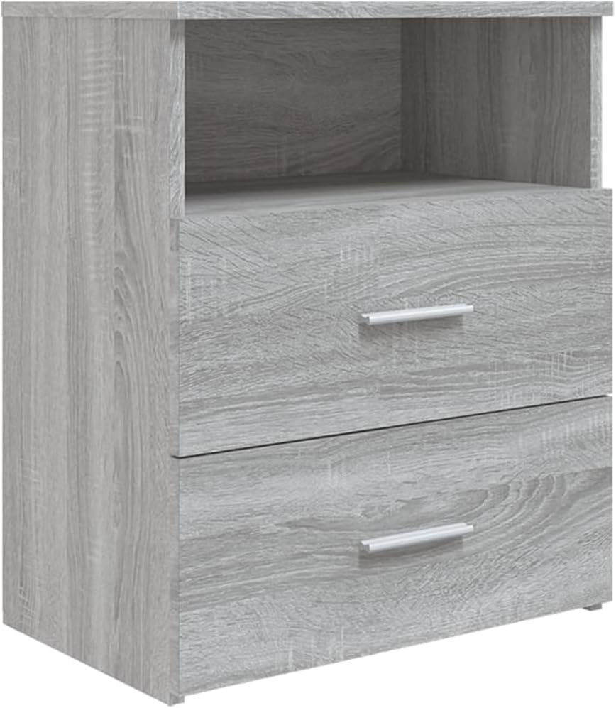 vidaXL Comodino Grigio Sonoma 50x32x60 cm - immagine 1