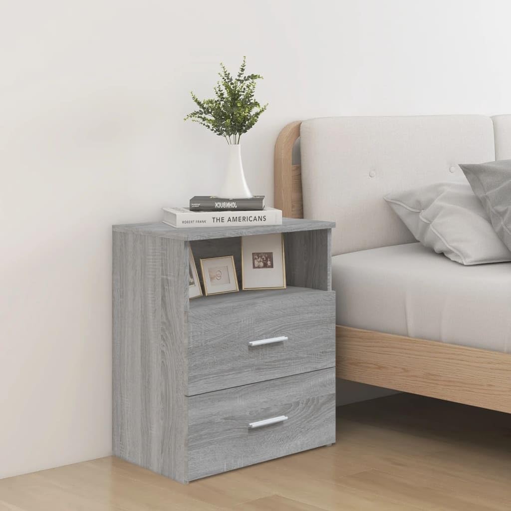 vidaXL Comodino Grigio Sonoma 50x32x60 cm - immagine 2