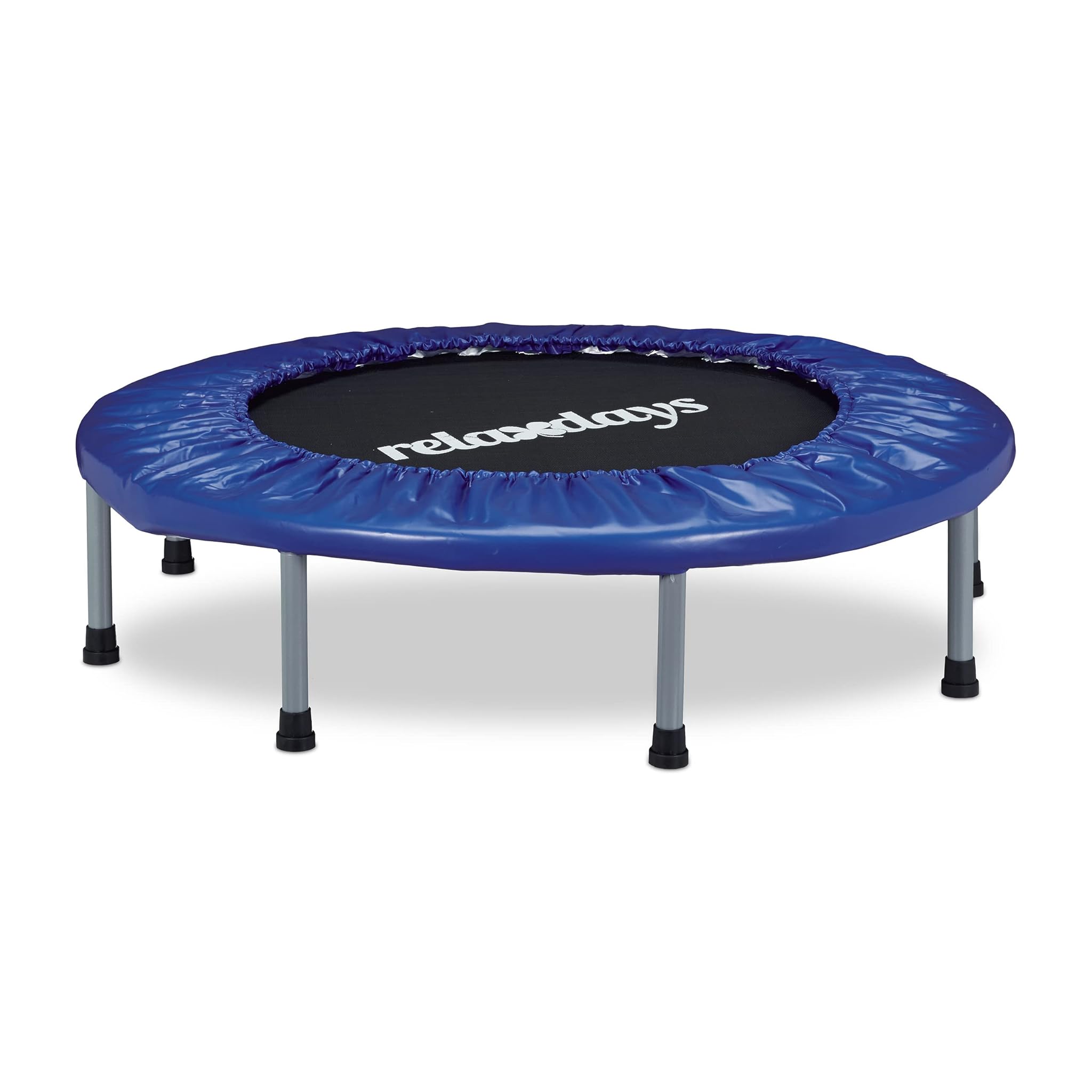 Relaxdays Trampolino Fitness Pieghevole Nero-Blu
