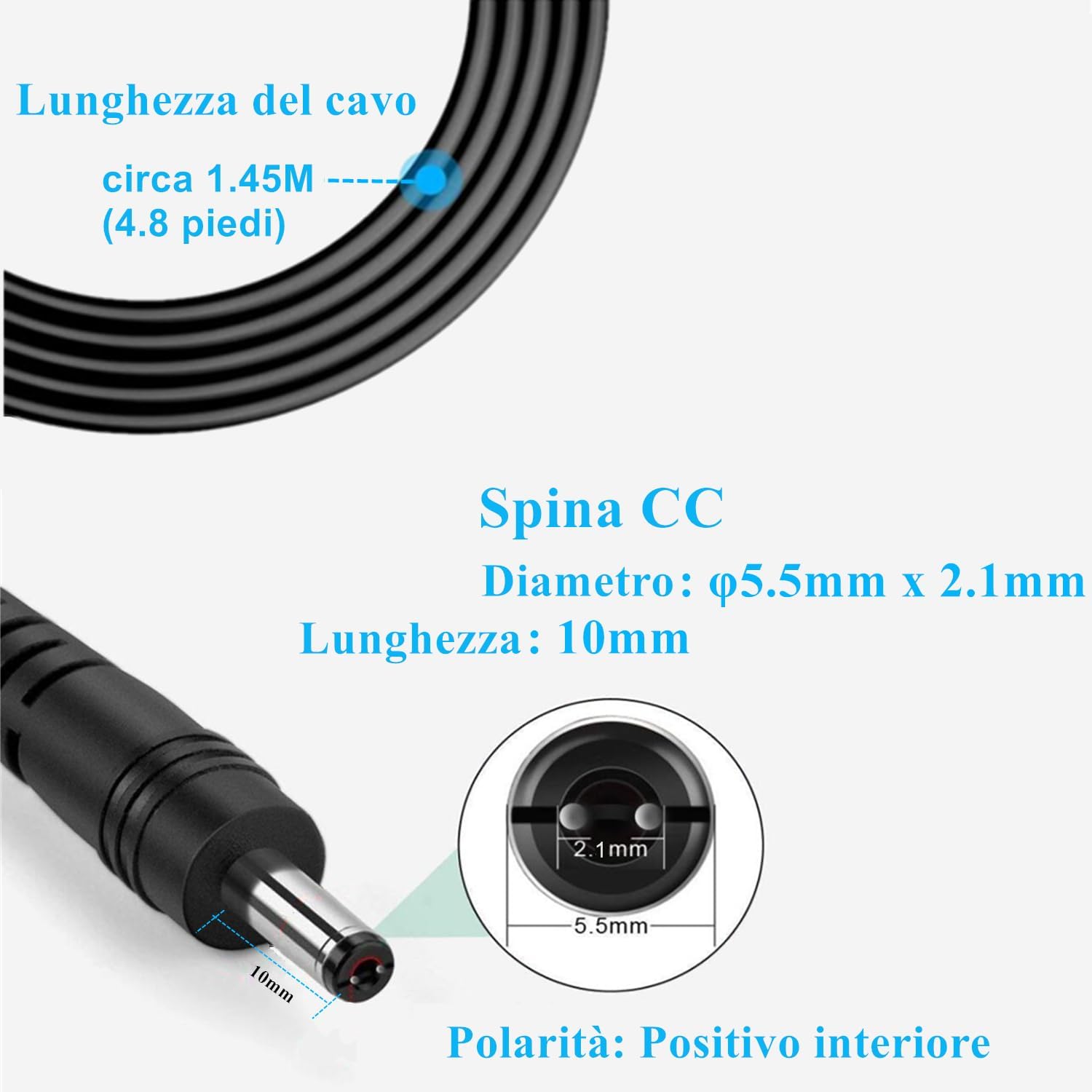 Alimentatore Adattatore CA 15V 3A con 11 Punte - immagine 5