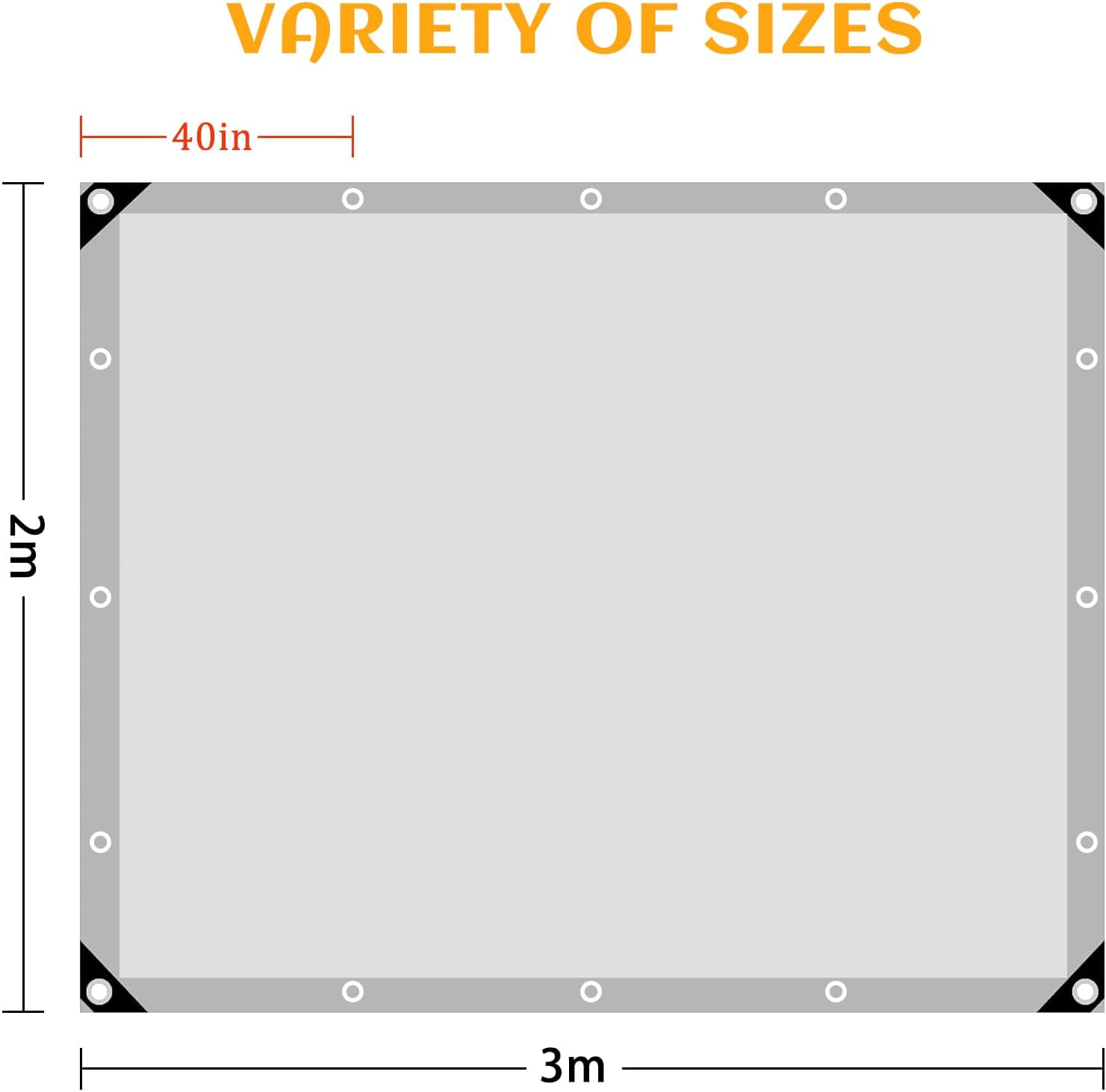 Eeatuztl Telo Impermeabile Esterno 2x3m, Argento - immagine 2