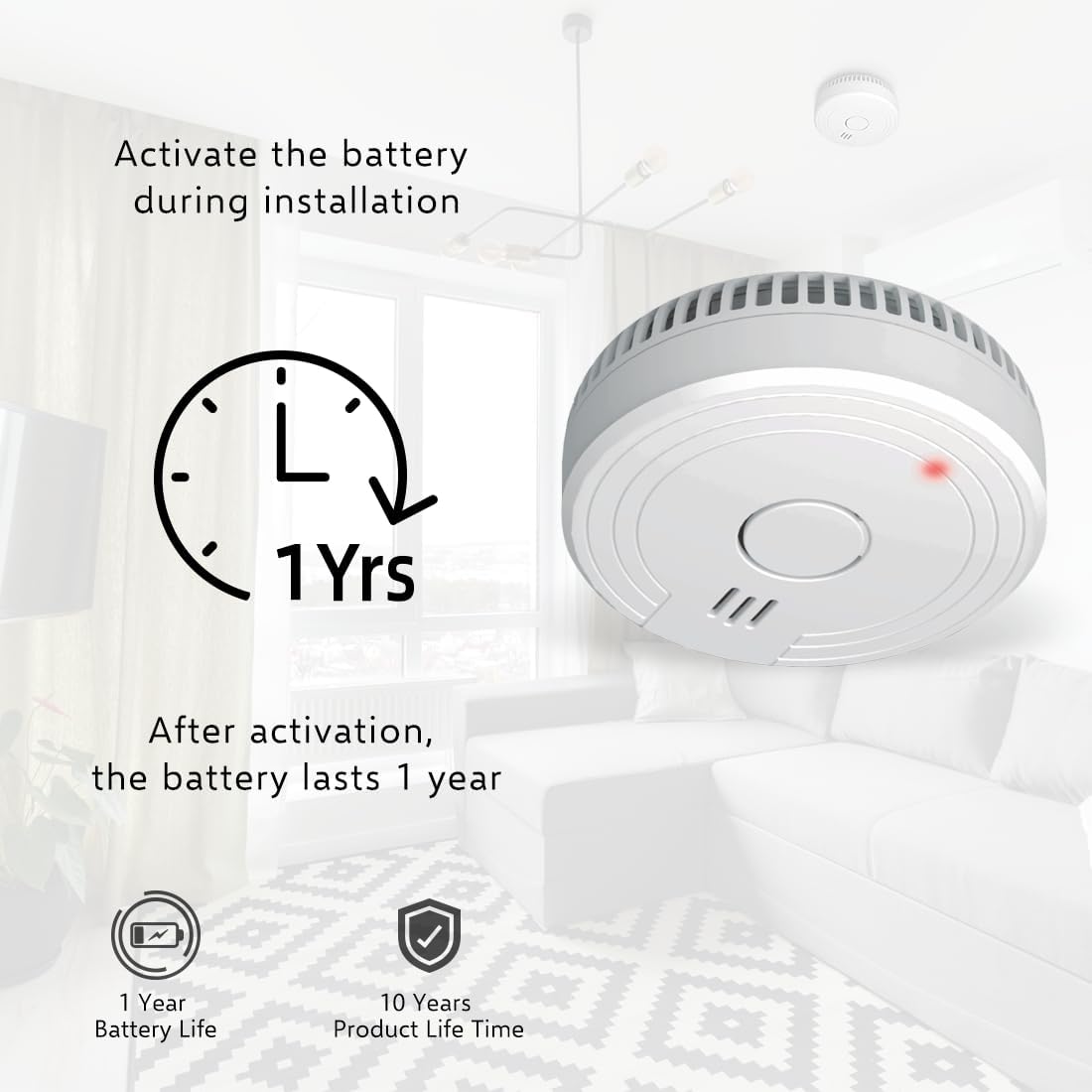 Elro FS1801 - Set Rilevatori di Fumo 10 pezzi, Bianco - immagine 5