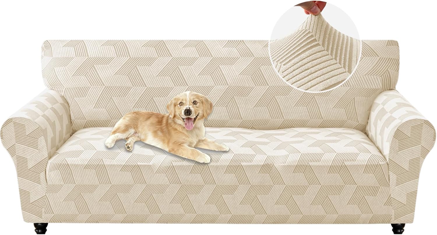 Copridivano Elasticizzato 3 Posti Beige - immagine 1