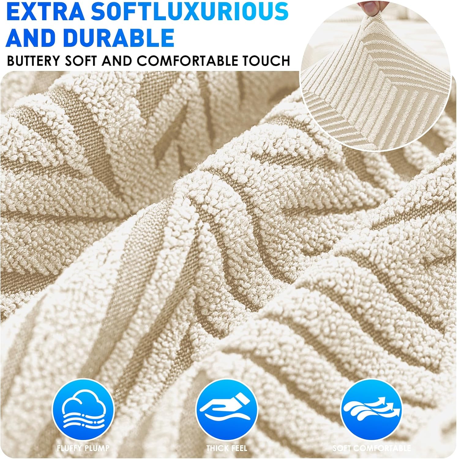 Copridivano Elasticizzato 3 Posti Beige - immagine 4