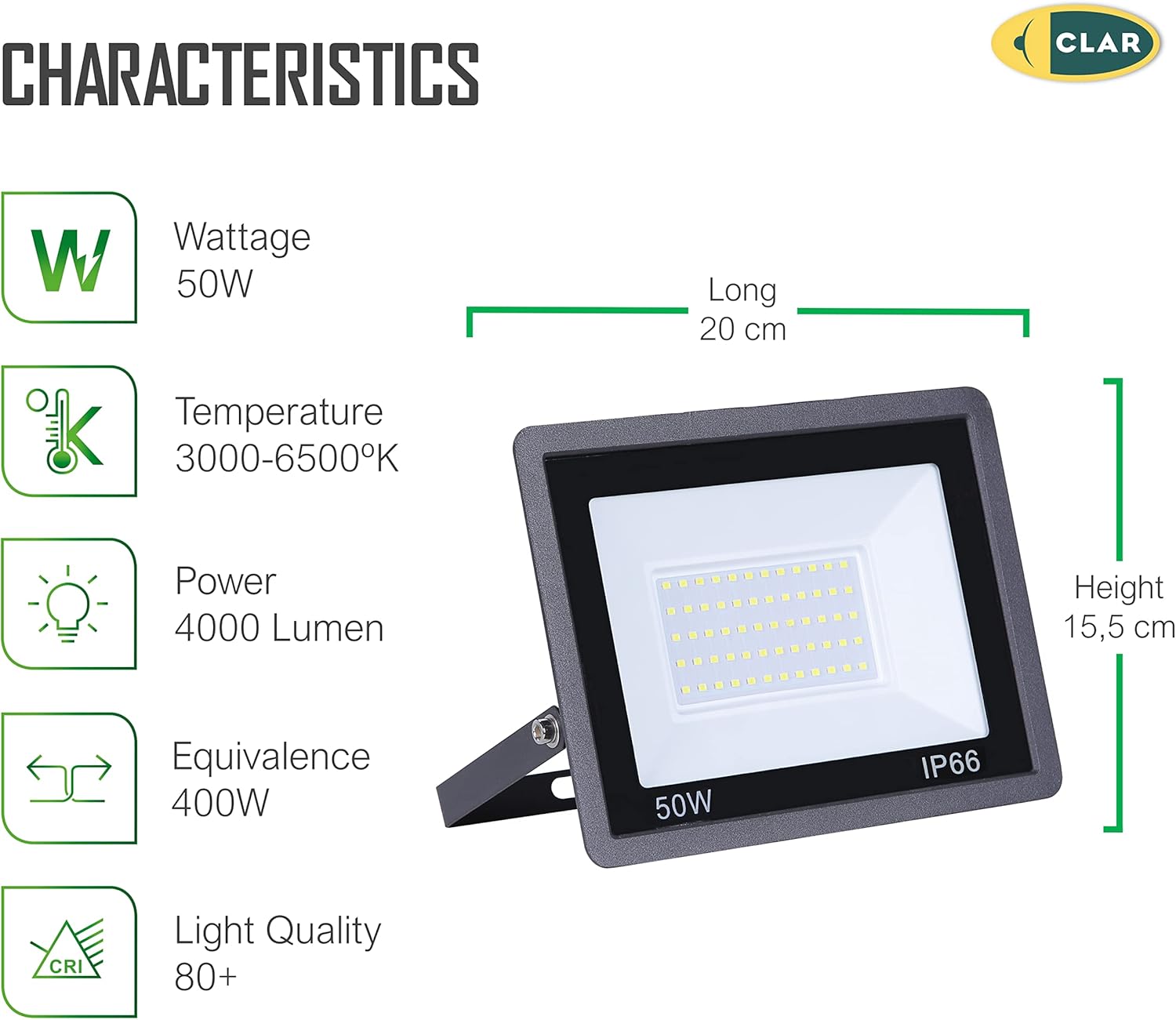 Faretto LED da Esterno 50W (Pack 5) - immagine 2