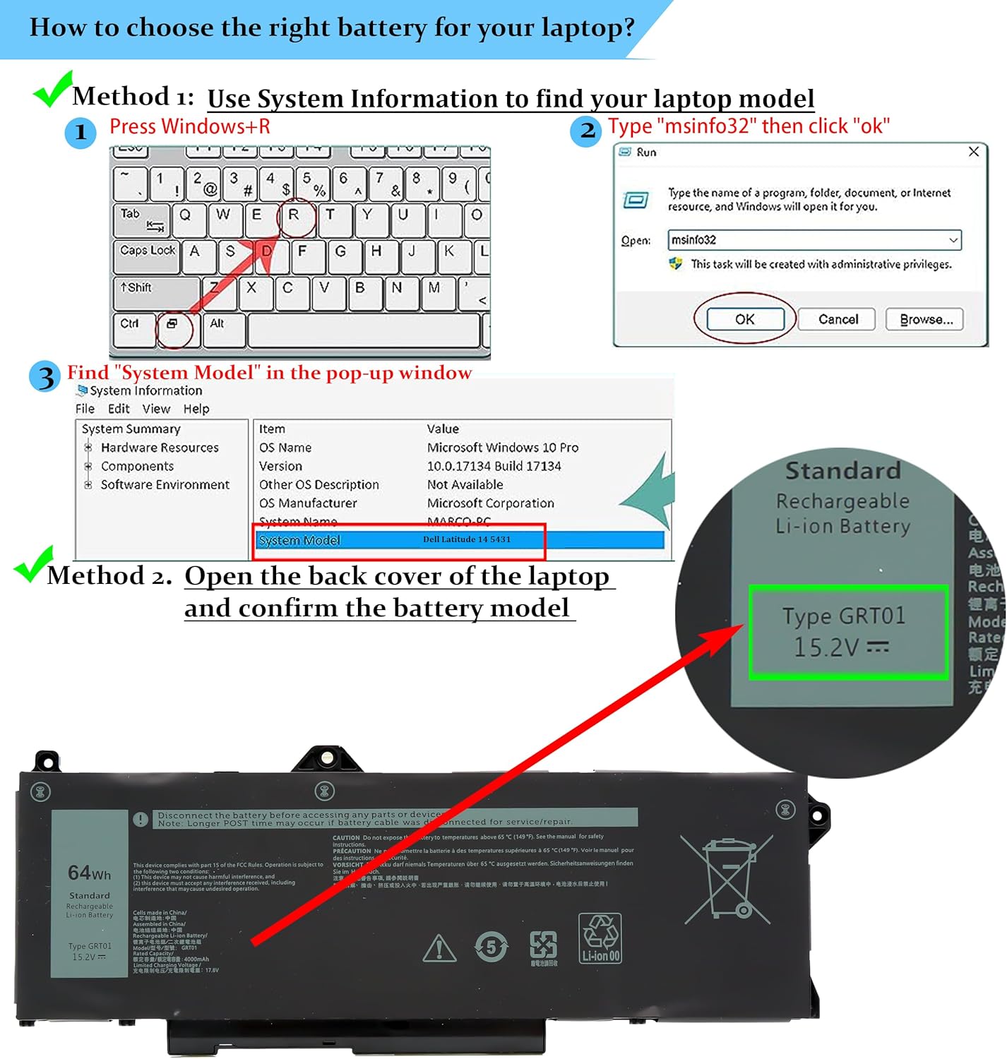 Blesys GRT01 Batteria per Dell Latitude e Precision - immagine 4