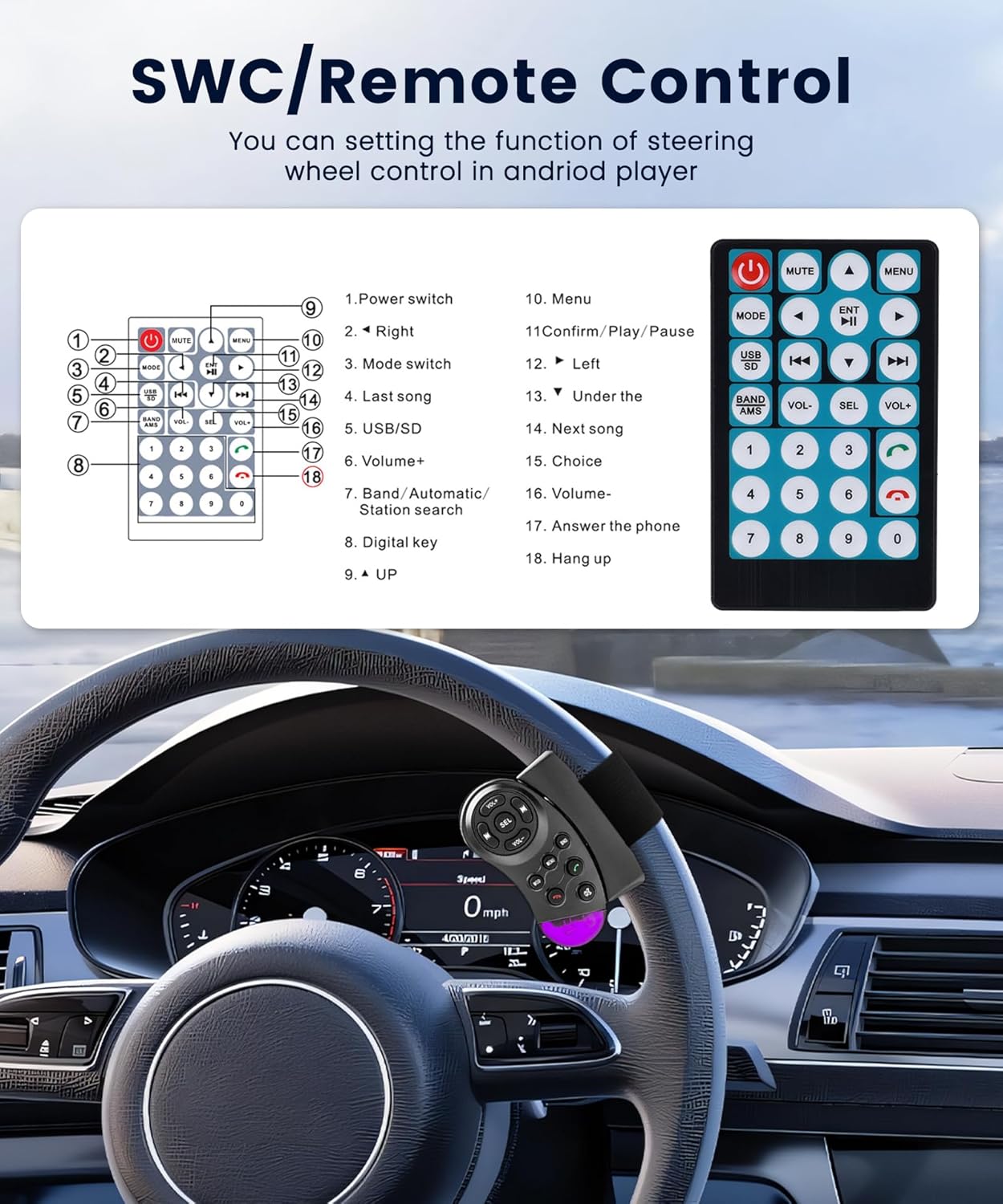 Autoradio 2 Din 7 Pollici con Bluetooth e Telecamera Posteriore - immagine 5