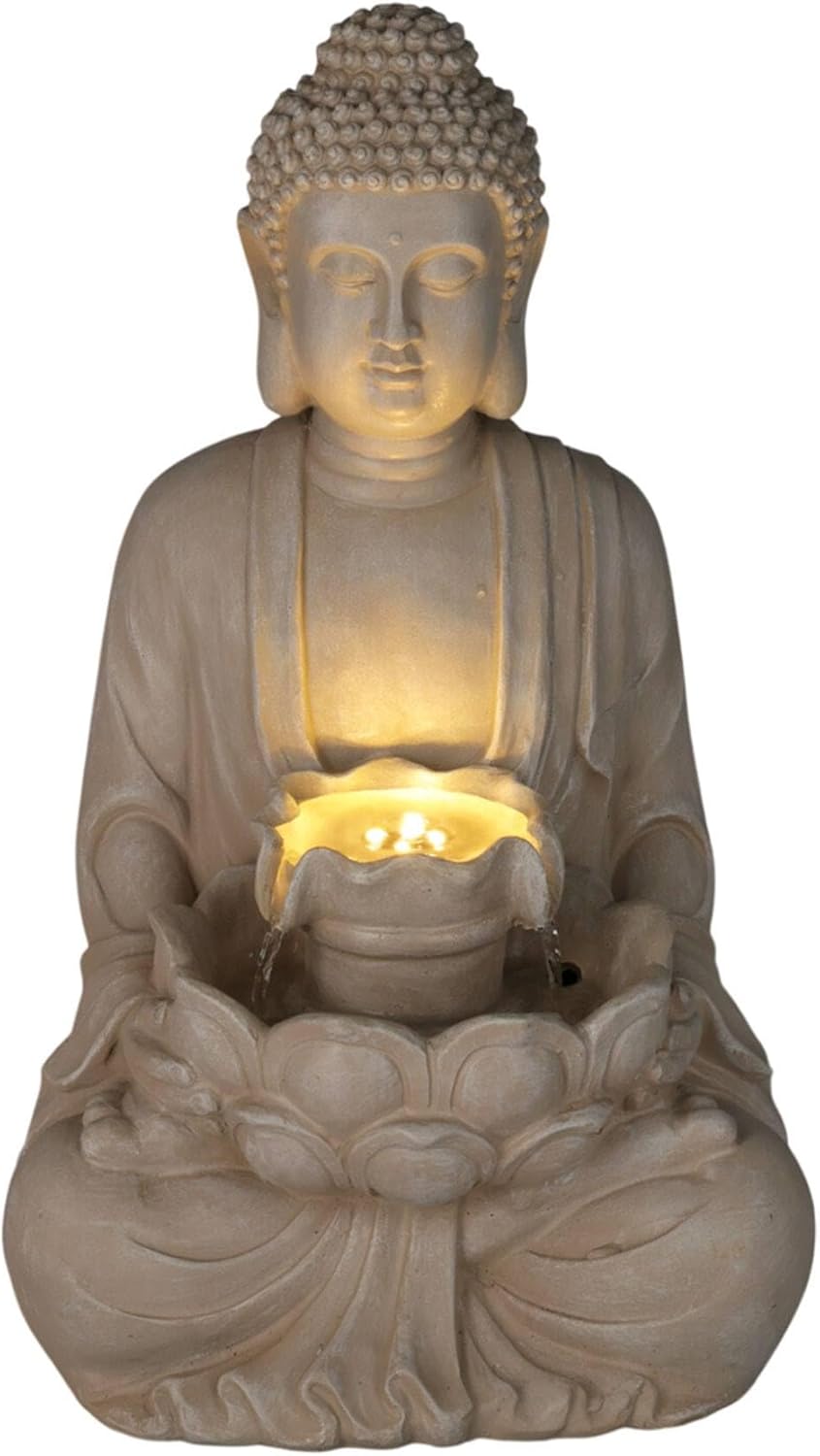 Well Home Fontana Buddha con Luci LED, Colore Sabbia - immagine 1