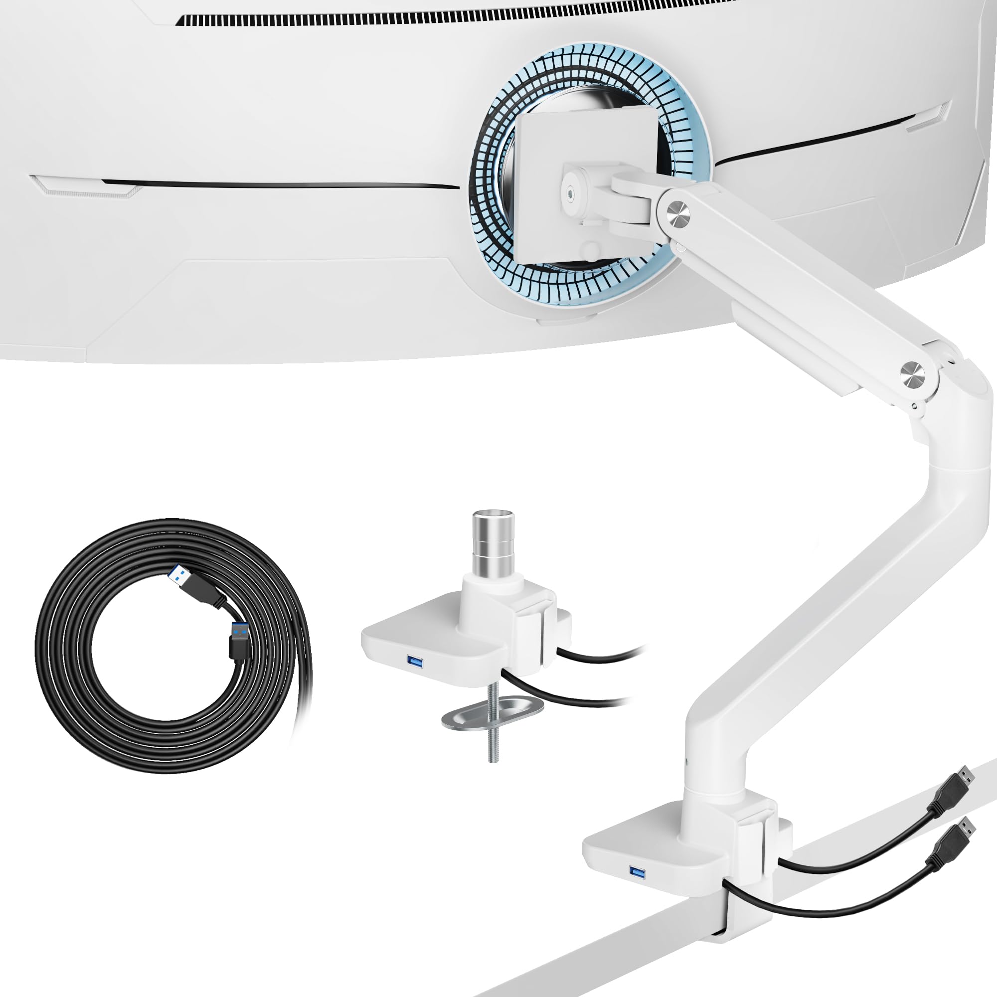 Ares Wing - Supporto Singolo Monitor con USB A/C 20kg