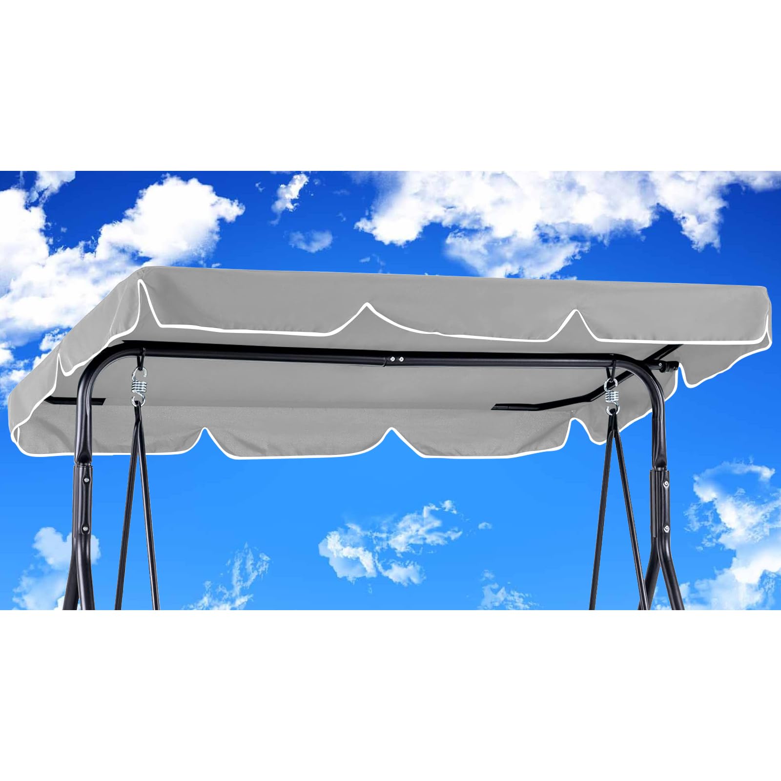 Tettuccio Ricambio per Dondolo da Giardino 210x145cm, Grigio