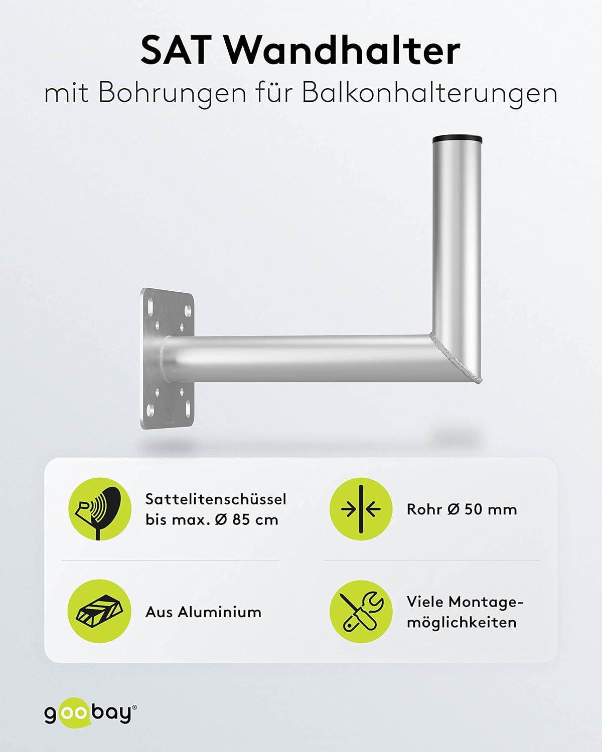 Goobay 60503 Sat - Supporto da Parete per Balcone - immagine 2