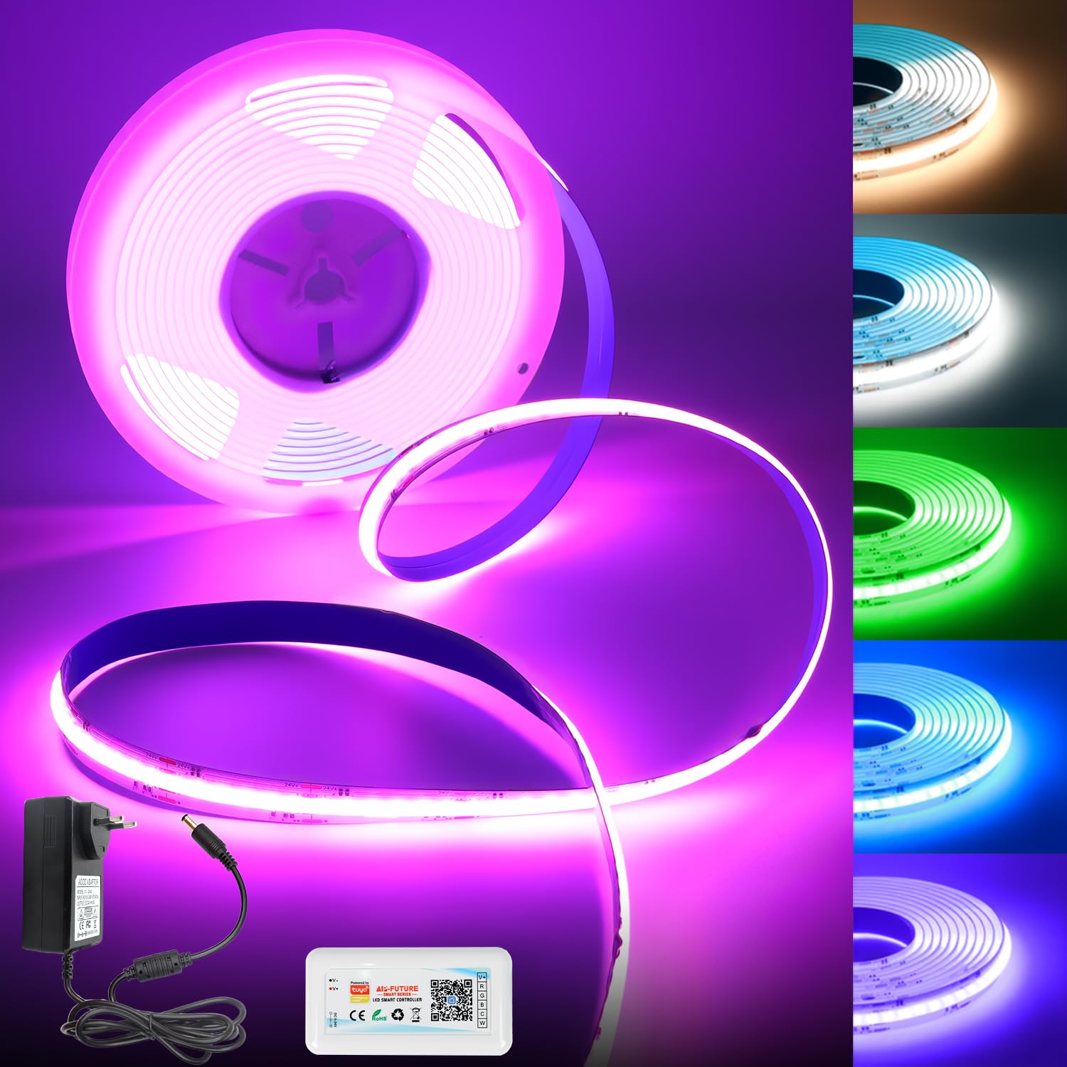 Arotelicht Striscia LED COB RGB+WW/CW 5M 24V | Velz