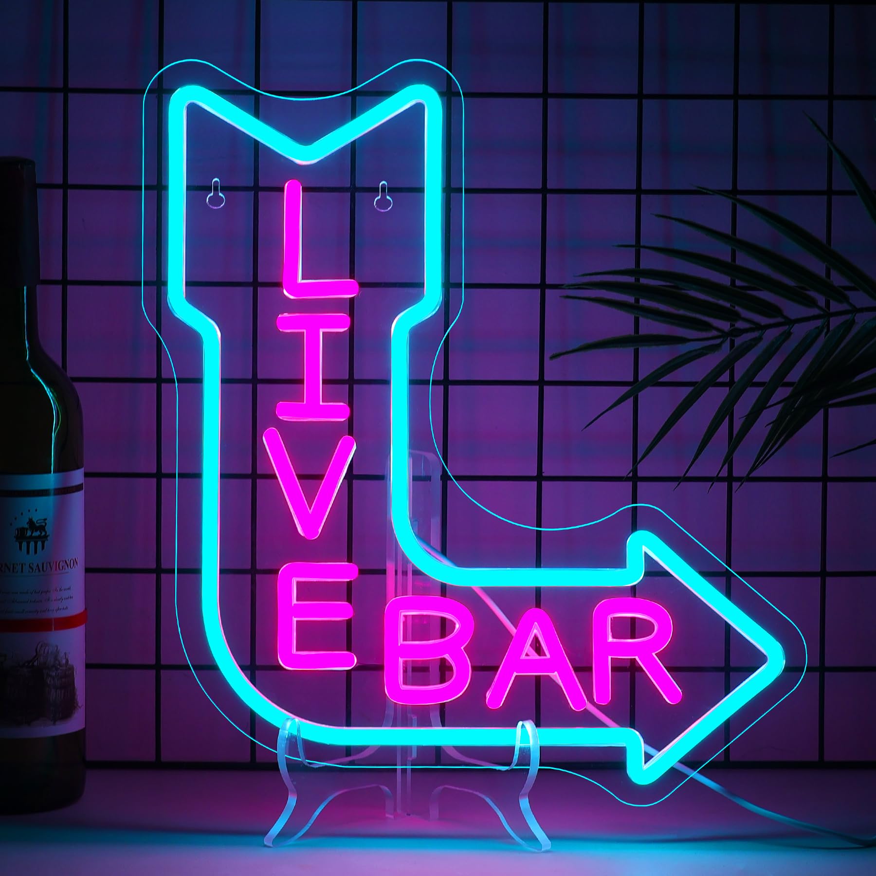 Looklight Bar Scene Neon Scudo LED Scritta LIVE BAR