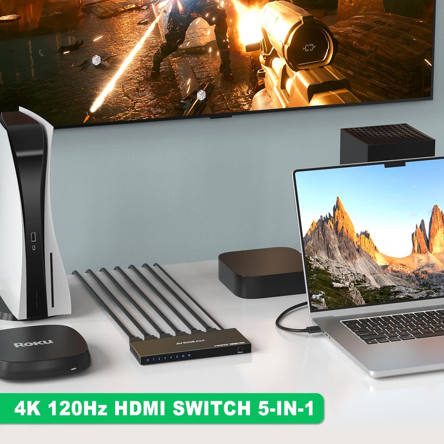 Avidgram Switch HDMI 2.1 8K 60Hz 5 In 1 Out - immagine 5