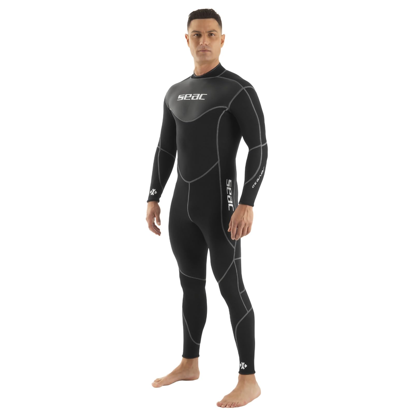SEAC Sense Long Man, Muta Umida Monopezzo Senza Cappuccio per Snorkeling e Subacquea, Neoprene 3 mm