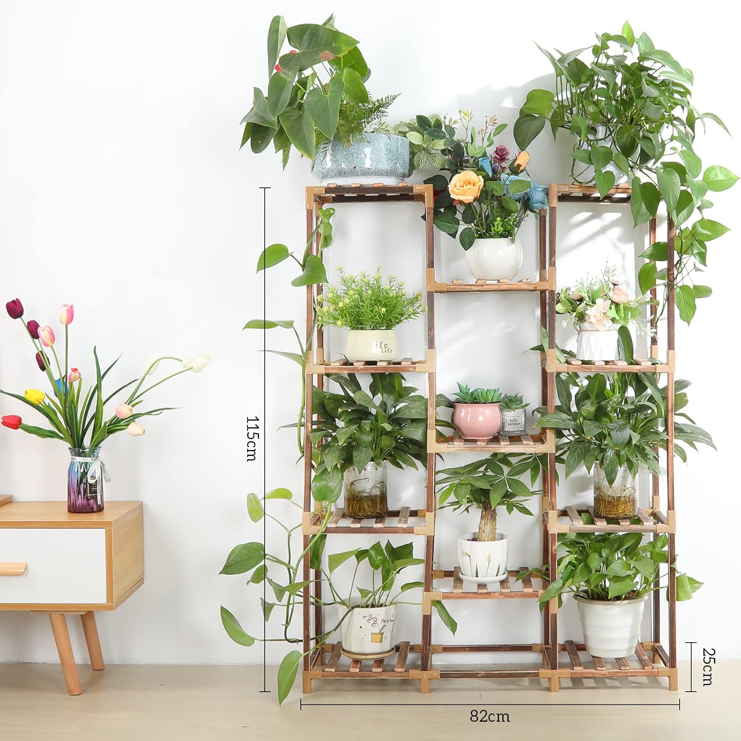 Viewall Scaffale Porta Piante Legno per 11 Vasi - immagine 2