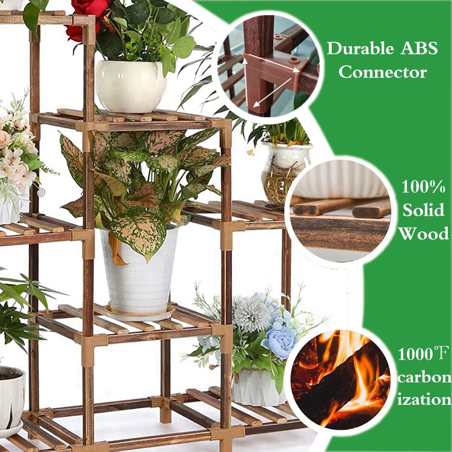 Viewall Scaffale Porta Piante Legno per 11 Vasi - immagine 5