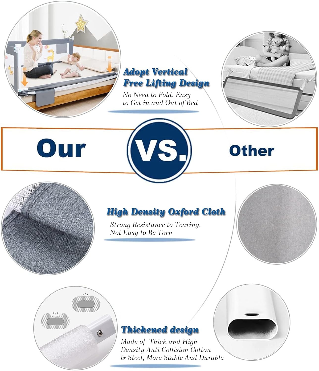 Hileyolla Sponde Letto Bambini 150 CM - immagine 2