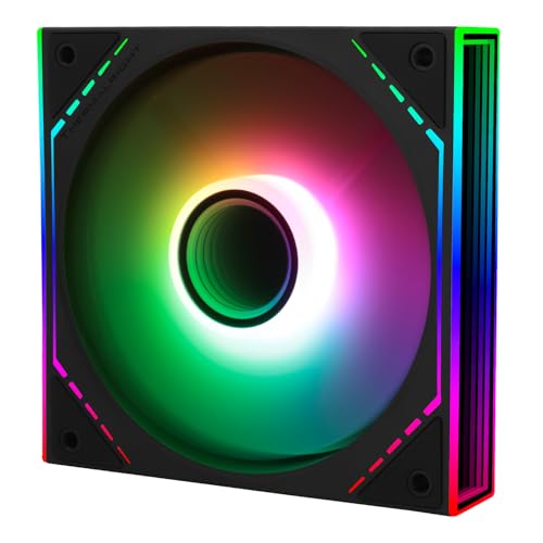 TR TL-M12R-S Ventola per CPU con Effetto Luminoso ARGB, 120 mm Silent Air Cooler, 4pin PWM Fan per Liquid Cooling, Quiet PC ARGB (Black)