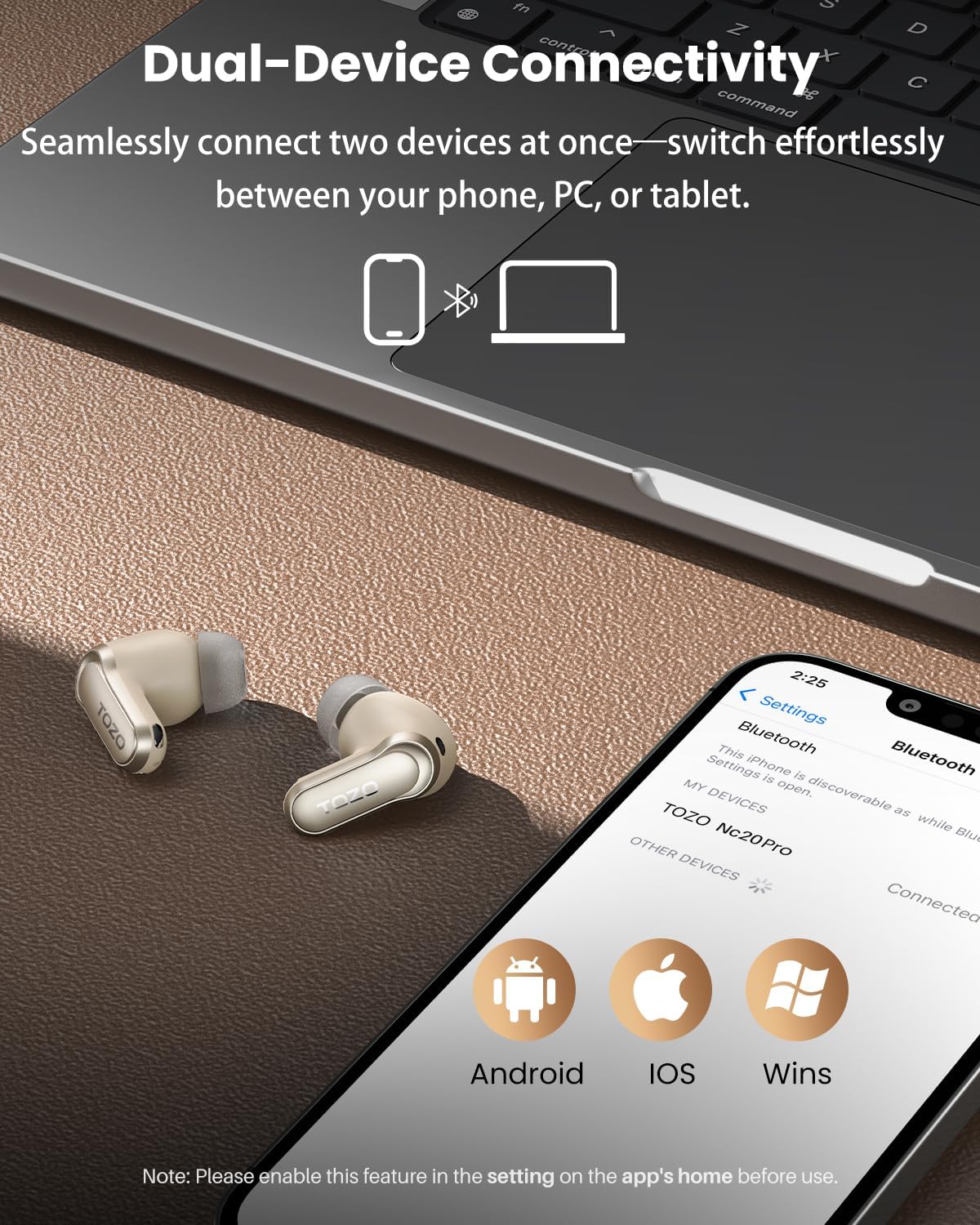 Tozo NC20 Pro Cuffie Bluetooth 5.4 ANC Ibrido - immagine 6