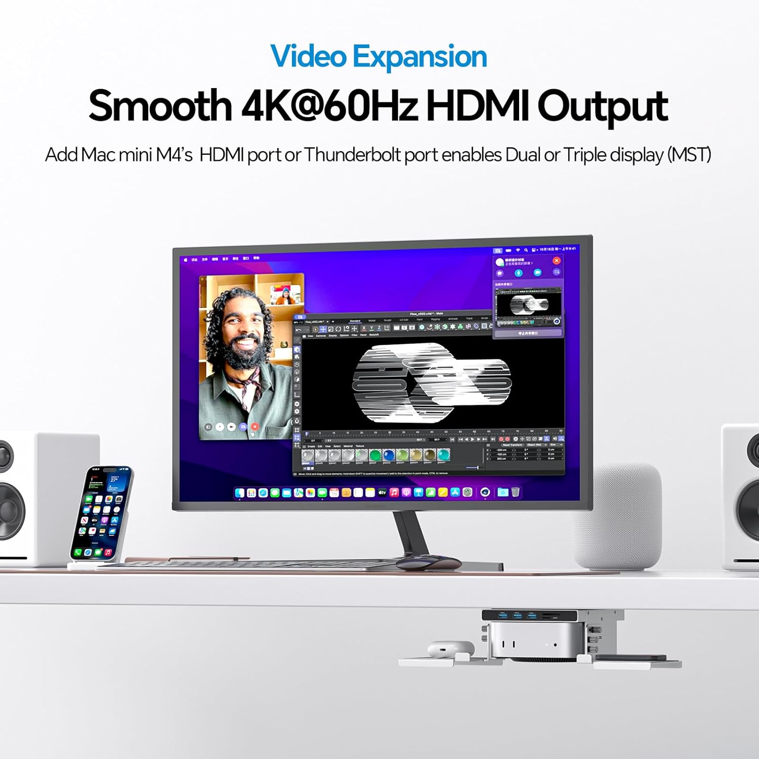 Mac mini M4 Dock & Stand con Alloggiamento SSD M.2 NVMe - immagine 7