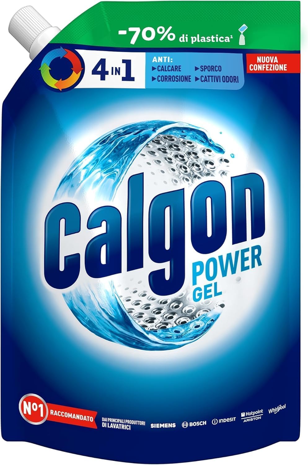 Calgon Power Gel Anticalcare Lavatrice 4 in 1, 1.2l Additivo per Capi ...