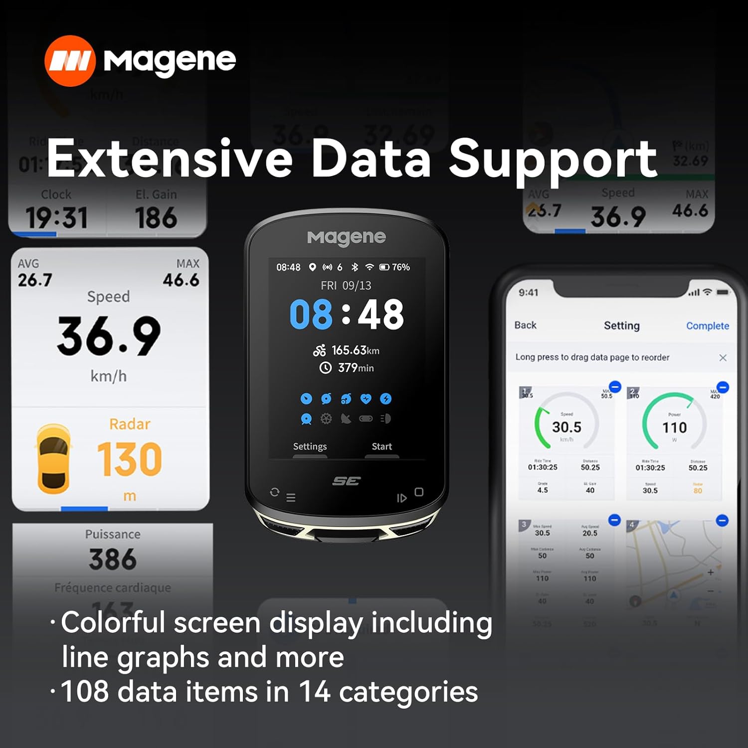 Magene C506SE GPS Ciclocomputer 2.4" a colori - immagine 7