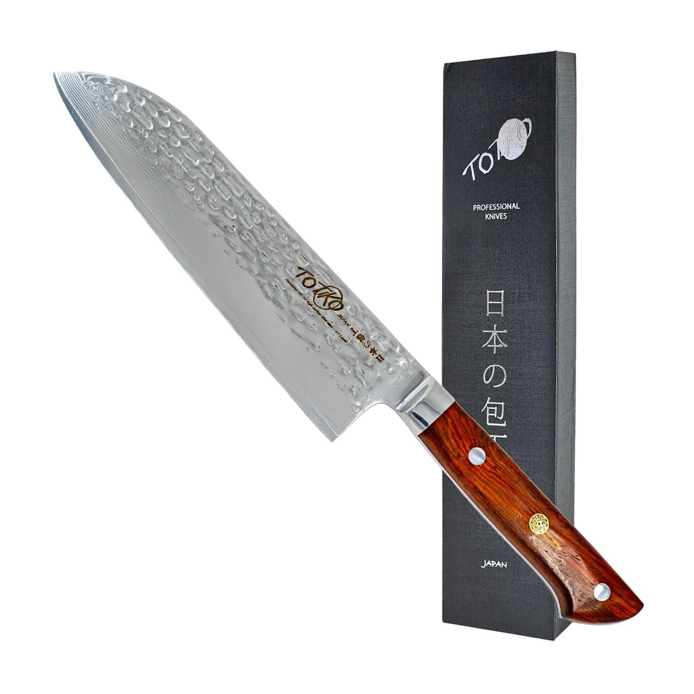 Totiko Coltello Santoku Damasco 19cm Nobunaga Japan Knives