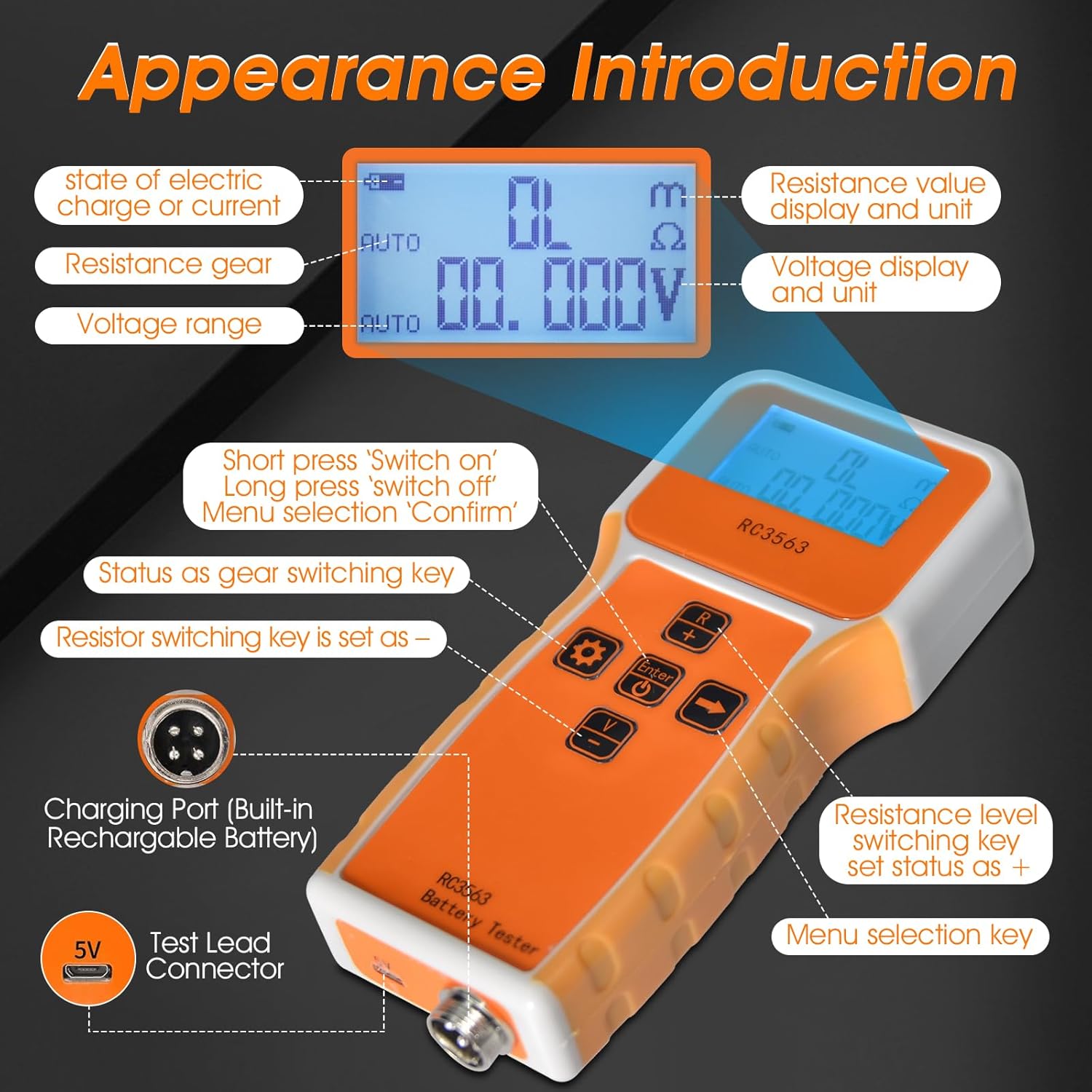 Tester Resistenza Interna Batteria RC3563 - immagine 3