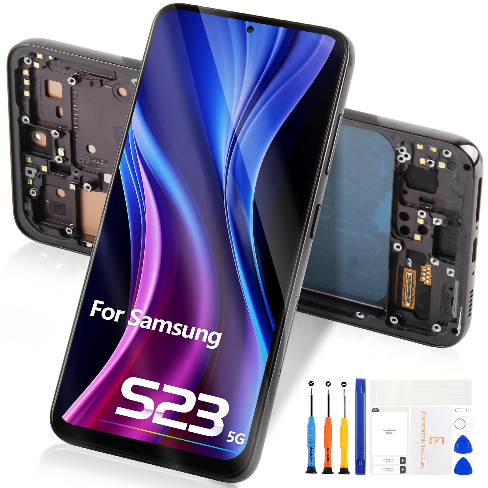 Incell Schermo Ricambio per Samsung Galaxy S23 5G 6.1", Nero