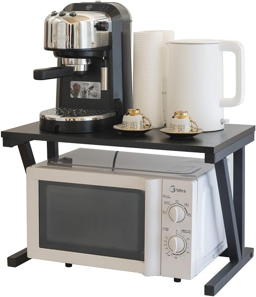 Ripiano Cucina Forno Microonde Acciaio e Legno