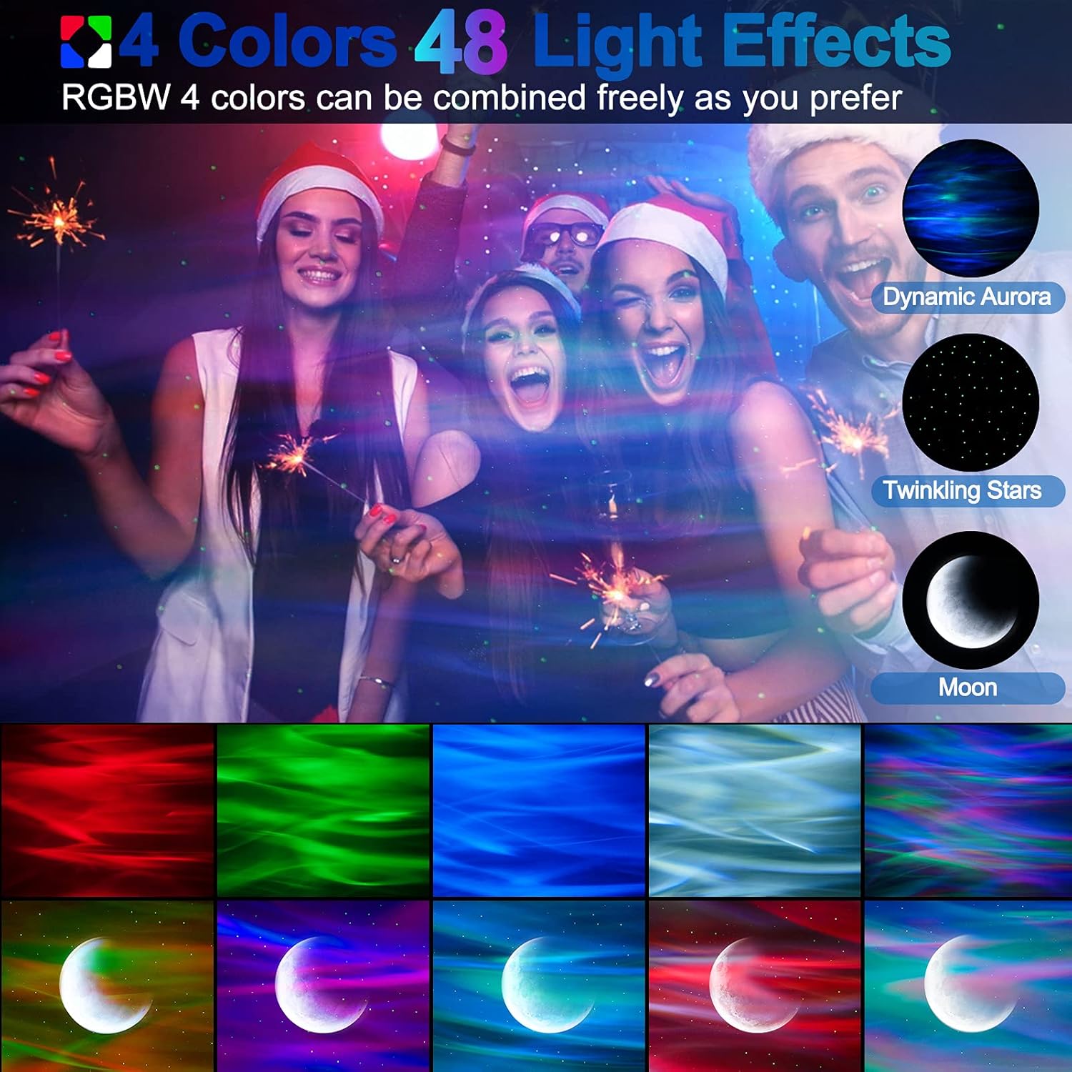 Cadrim Proiettore Stelle Aurora Luna Galassia 3 in 1 - immagine 2