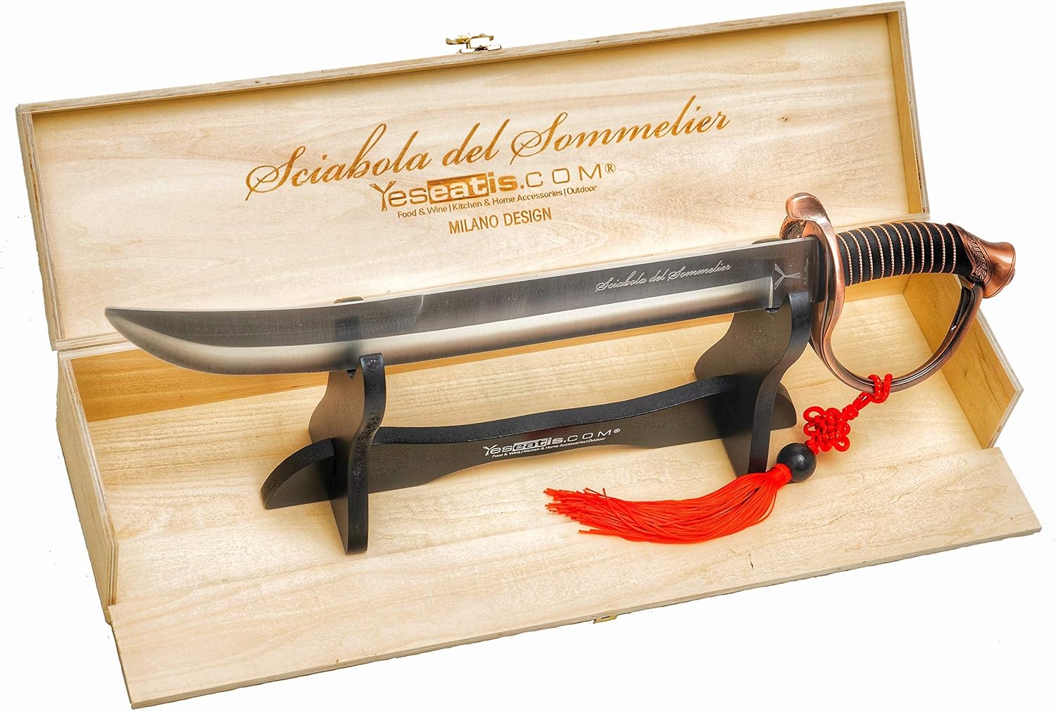 Yeseatis - Sciabola del Sommelier con Cassetta in Legno